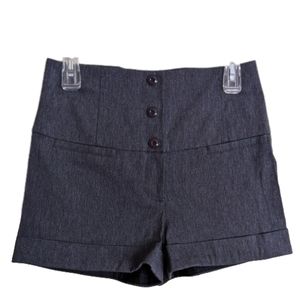 HAVE Shorts Gray High-Waisted Dressy Cuff Hem Stretch Size Medium